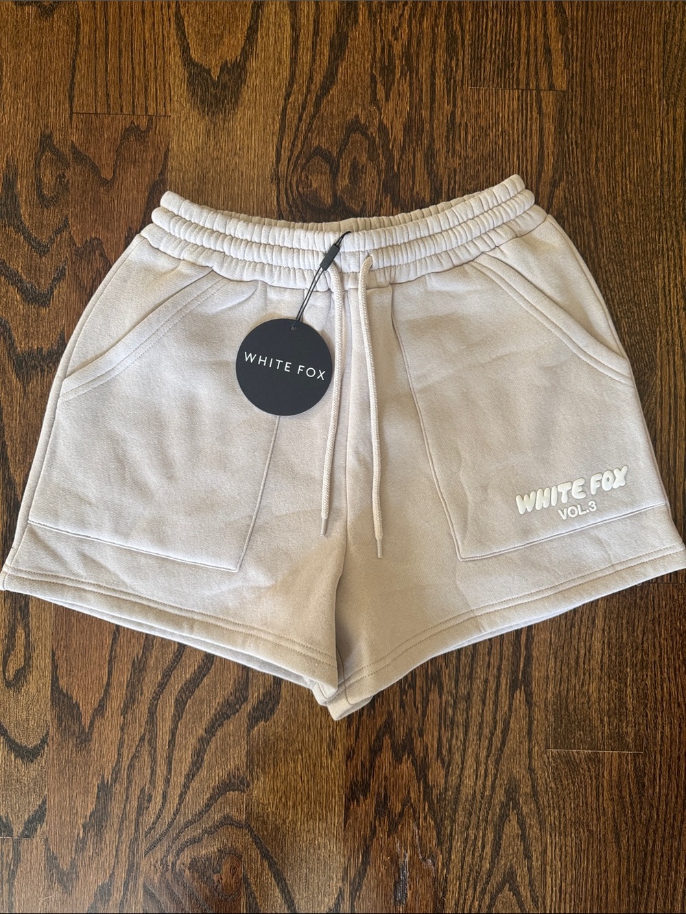White Fox Boutique Women’s Sweat Shorts - Cream/White